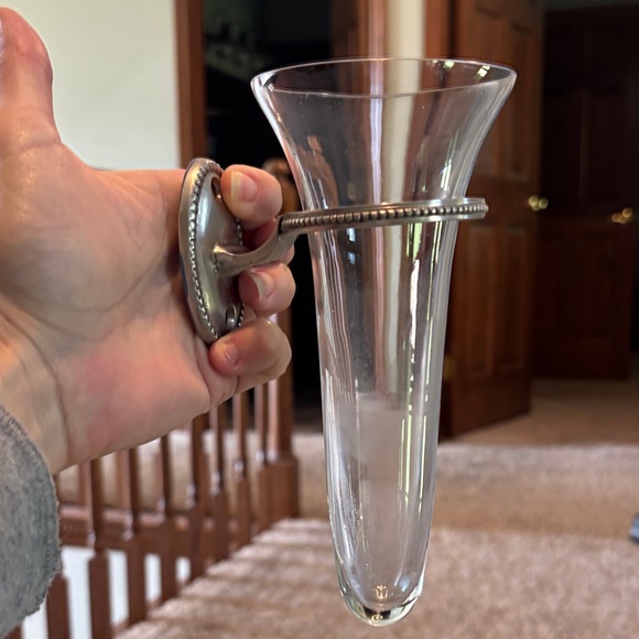 Glass Wall-Mounted Vases with Silver Accents - Picture 2 of 5